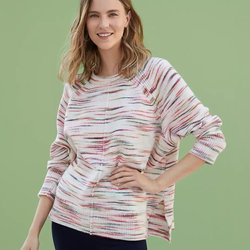Lou & Grey Spacedye Seamed Poncho Sweater Size XS/S
